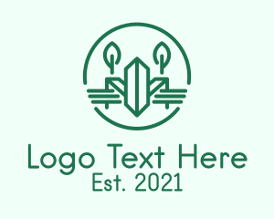 Farm - Green Plant Farm logo design