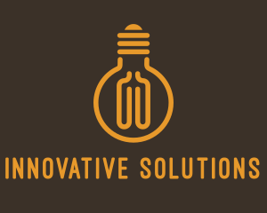 Monoline Light Bulb Logo