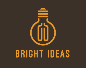 Led - Monoline Light Bulb logo design