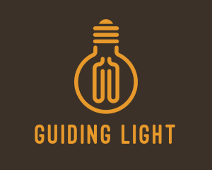 Monoline Light Bulb logo design