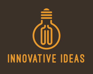 Monoline Light Bulb logo design