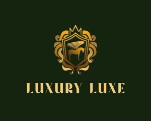 Luxury Pegasus Shield logo design