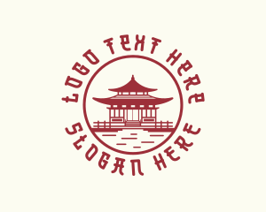 Town Hall - Asia Temple Architecture logo design