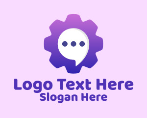 Message - Cog Chat Bubble logo design