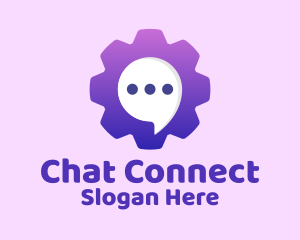 Chatting - Cog Chat Bubble logo design