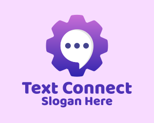 Texting - Cog Chat Bubble logo design