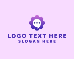 Dm - Cog Chat Bubble logo design