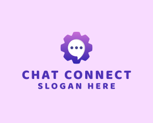 Cog Chat Bubble logo design