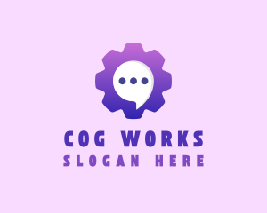 Cog Chat Bubble logo design