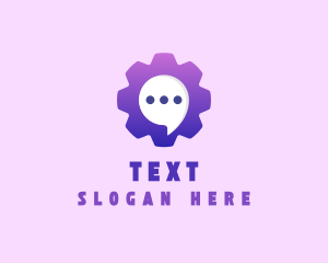 Cog Chat Bubble logo design