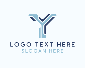 Letter Y - Data Technology Network logo design