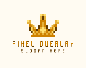 Pixel Crown Arcade logo design