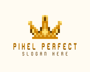 Pixel Crown Arcade logo design