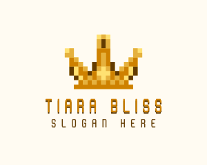 Pixel Crown Arcade logo design