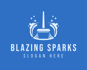 Sparkly Cleaning Broom  logo design