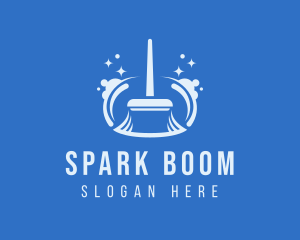 Sparkly Cleaning Broom  logo design