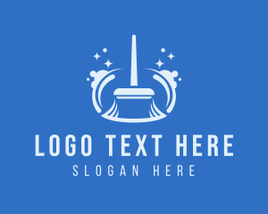 Clean - Sparkly Cleaning Broom logo design