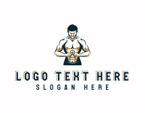 Workout - Fitness Bodybuilding Muscle logo design