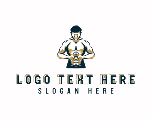 Training - Fitness Bodybuilding Muscle logo design