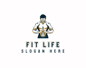 Fitness Bodybuilding Muscle logo design