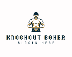 Boxer - Fitness Bodybuilding Muscle logo design