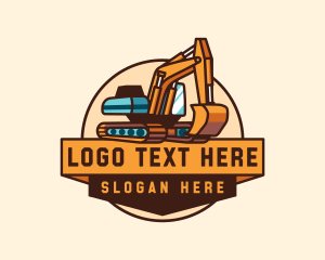 Construction - Excavator Construction Digging logo design