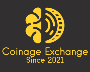 Coinage - Golden Brain Coin logo design