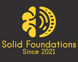 Gold Mine - Golden Brain Coin logo design