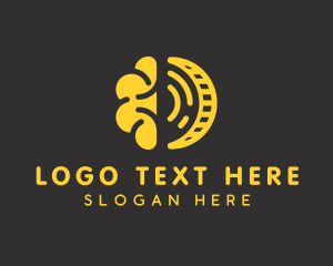 Gold - Golden Brain Coin logo design