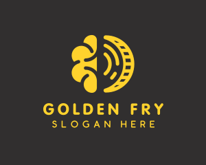 Golden Brain Coin  logo design