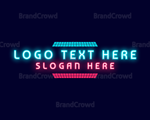 Retro Neon Party Logo