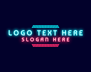 Disco - Retro Neon Party logo design