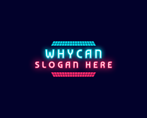 Retro Neon Party Logo