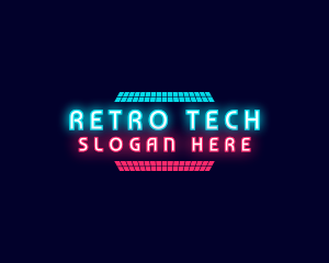 Retro Neon Party Nightclub logo design