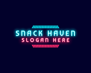 Retro Neon Party Nightclub logo design