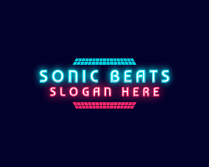 Retro Neon Party Nightclub logo design