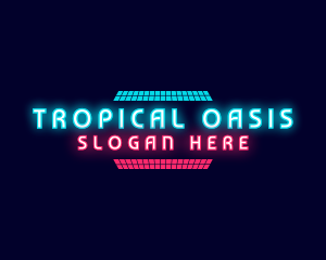 Exotic - Retro Neon Party logo design