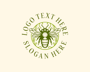 Honeycomb - Bumblebee Honey Hive logo design