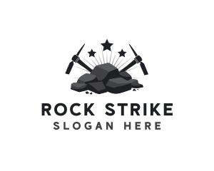 Coal Pickaxe Mining logo design