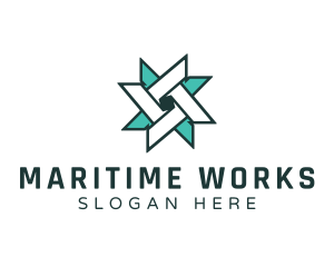 Ninja Turquoise Star logo design