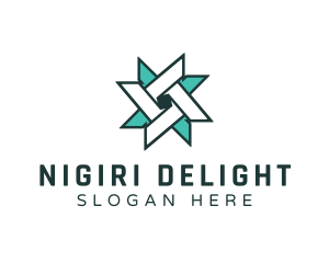 Ninja Turquoise Star logo design