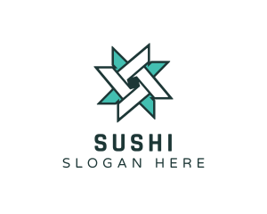 Ninja Turquoise Star logo design