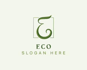 Green Eco Letter E logo design