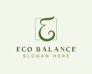 Green Eco Letter E logo design