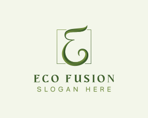 Green Eco Letter E logo design