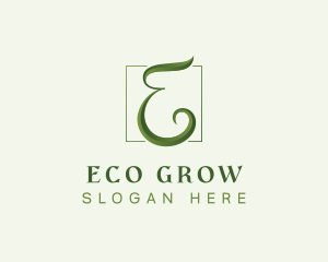 Green Eco Letter E logo design