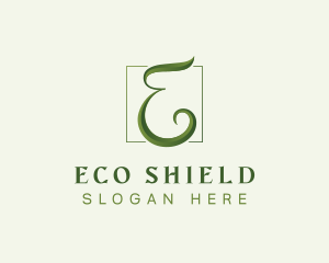 Green Eco Letter E logo design