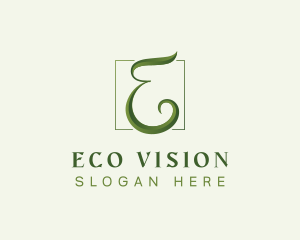 Green Eco Letter E logo design