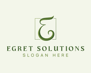 Green Eco Letter E logo design