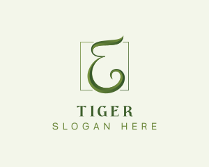Vegetarian - Green Eco Letter E logo design